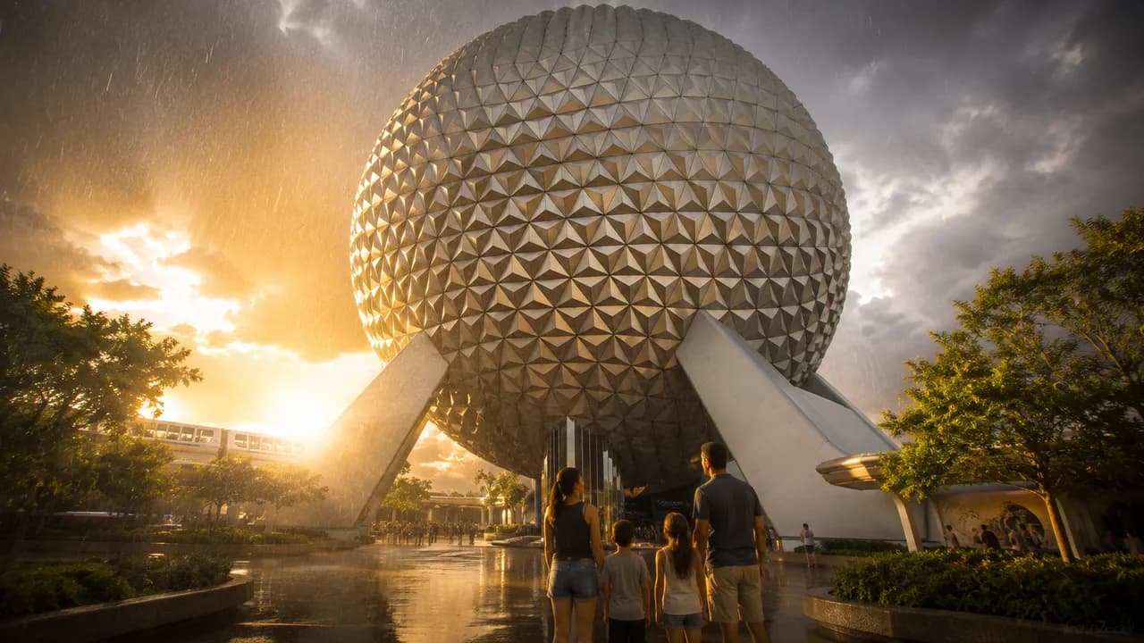 The engineering trick that keeps Spaceship Earth's sphere from raining on guests