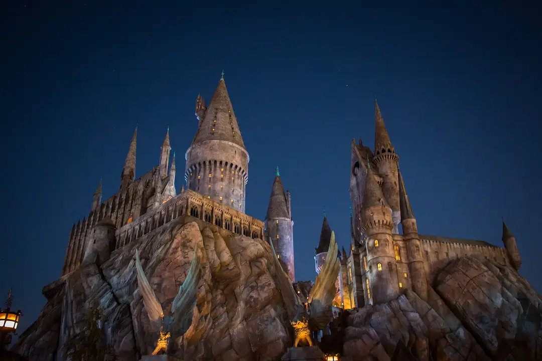 The Nighttime Lights at Hogwarts Castle